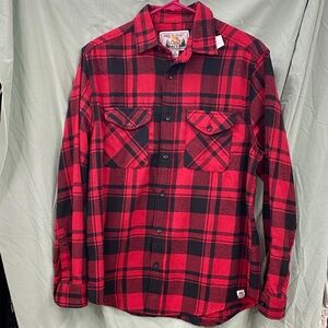 Free Planet Red and Black Checkered Shirt Men Size M